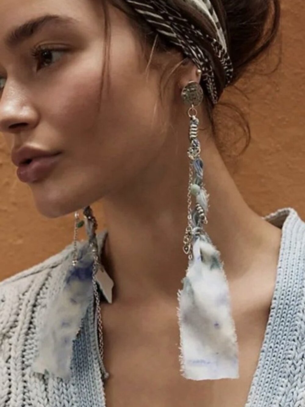 Free People Clearwater Dangle Earrings Silver NWOT Boho Coastal Drop